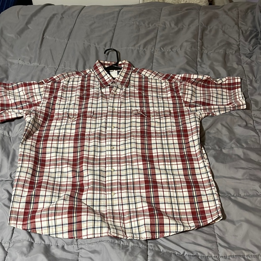 Wrangler large short sleeve western shirt. Heavy cotton!